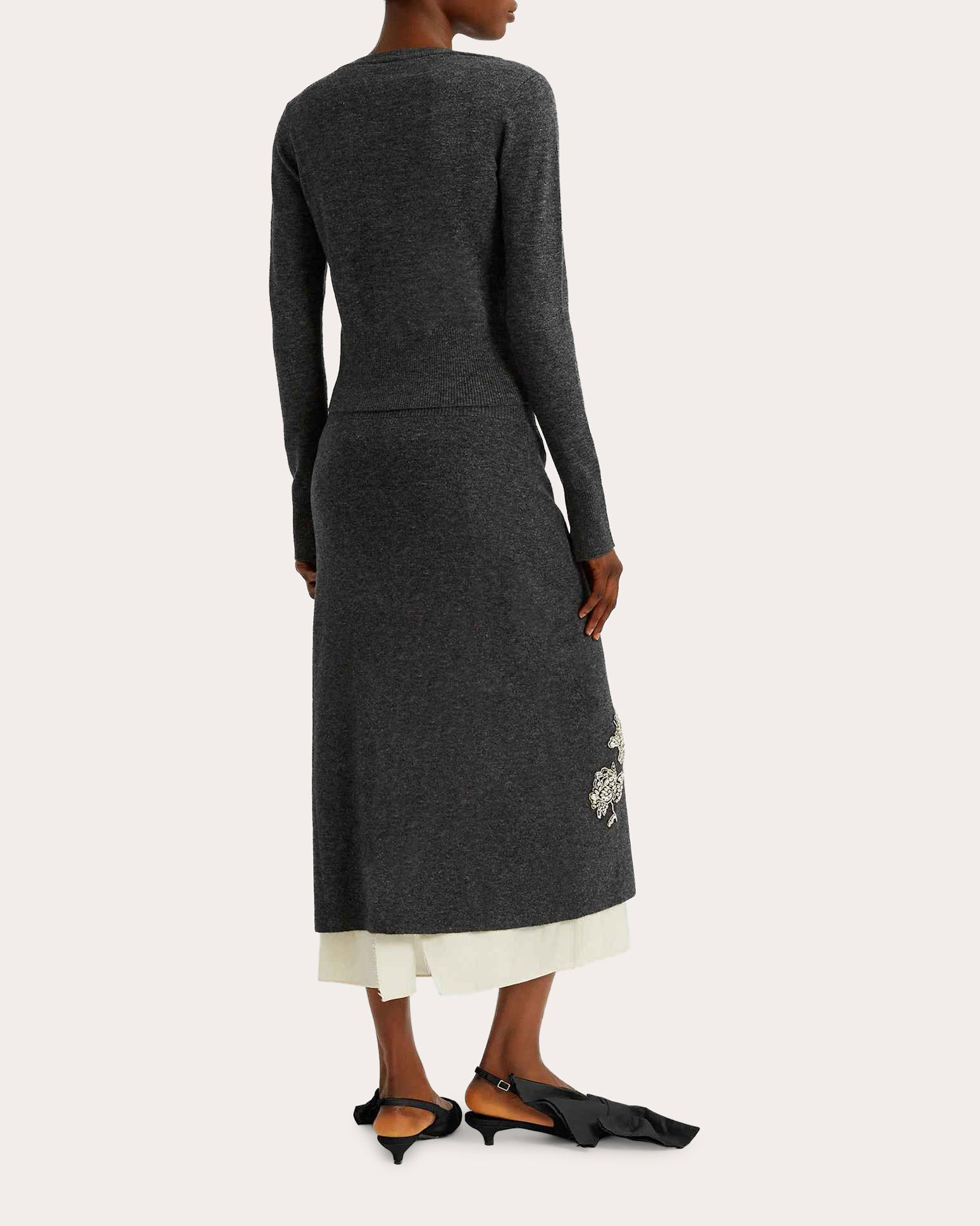 Cropped Crystal-Embellised Wool-Blend Cardigan - 4