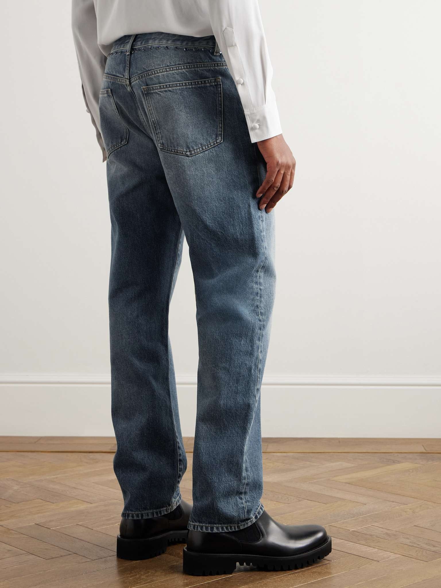 Straight-Leg Crystal-Embellished Jeans - 4