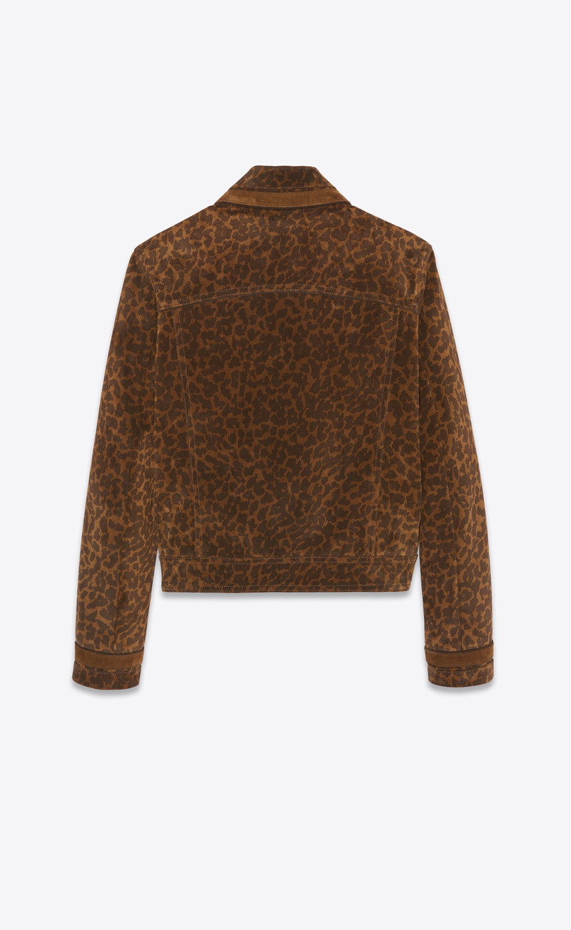 SAINT LAURENT jacket in leopard print suede outlook