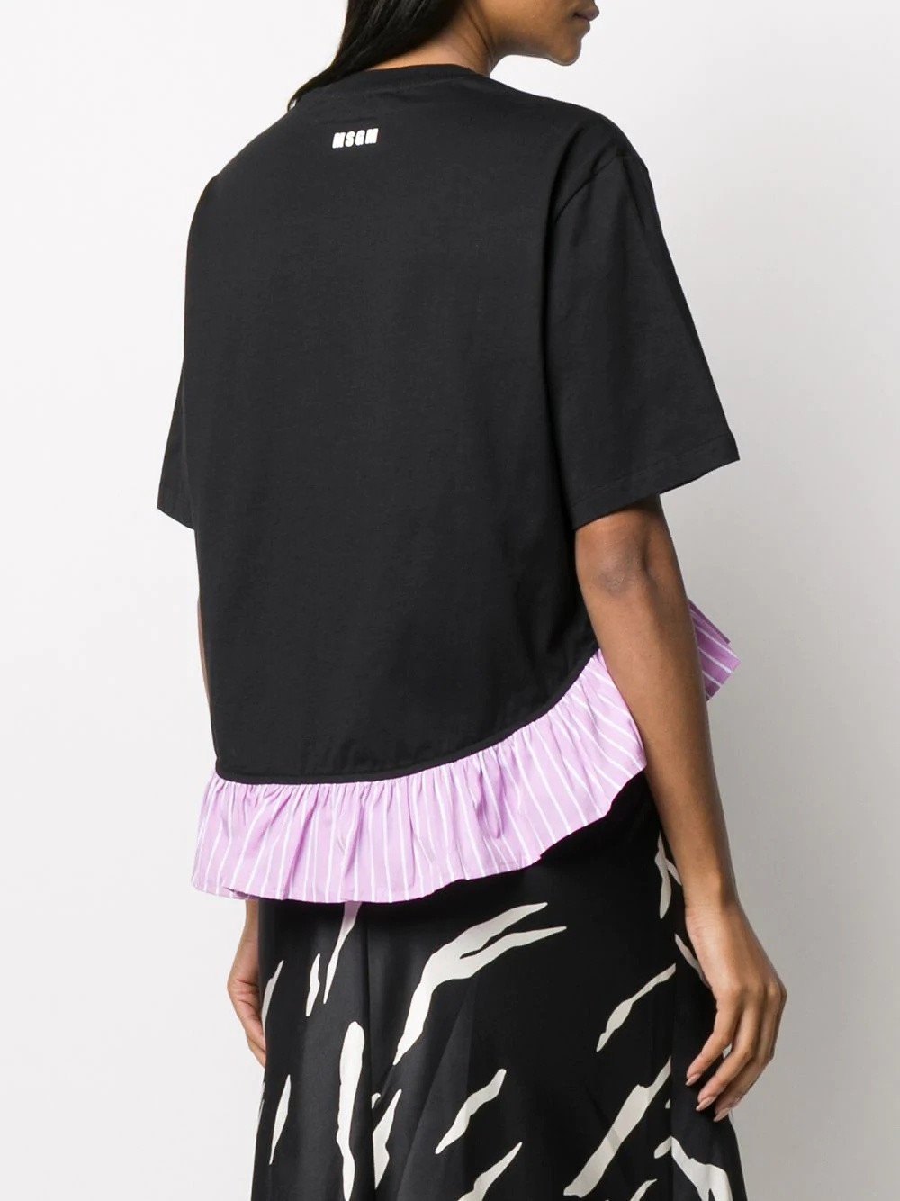 ruffle-trimmed cropped T-shirt - 4