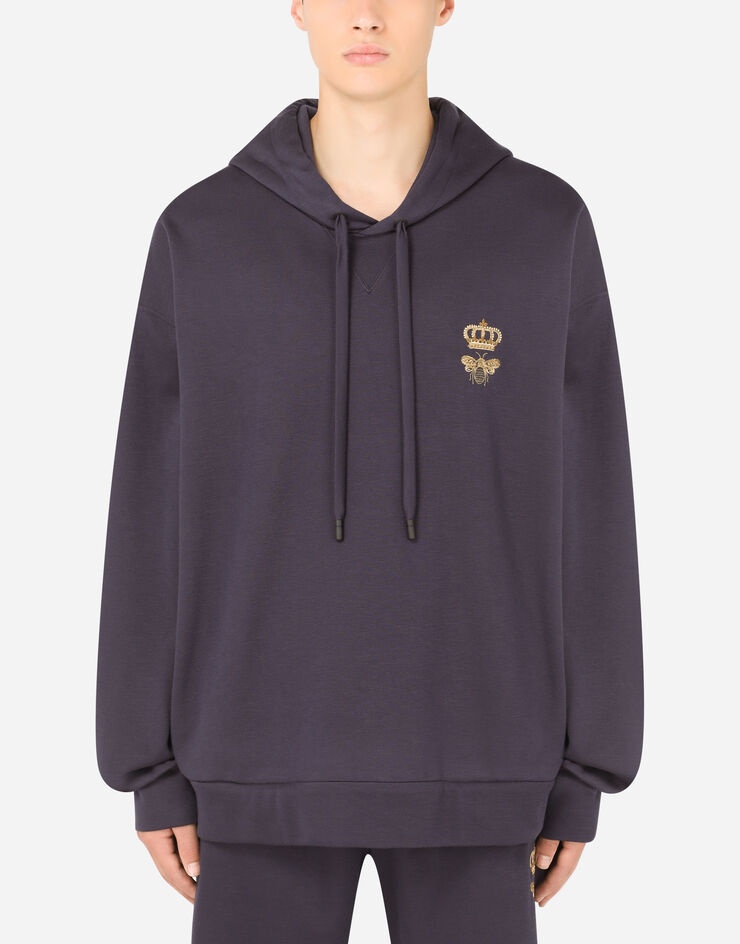 Jersey hoodie with embroidery - 1