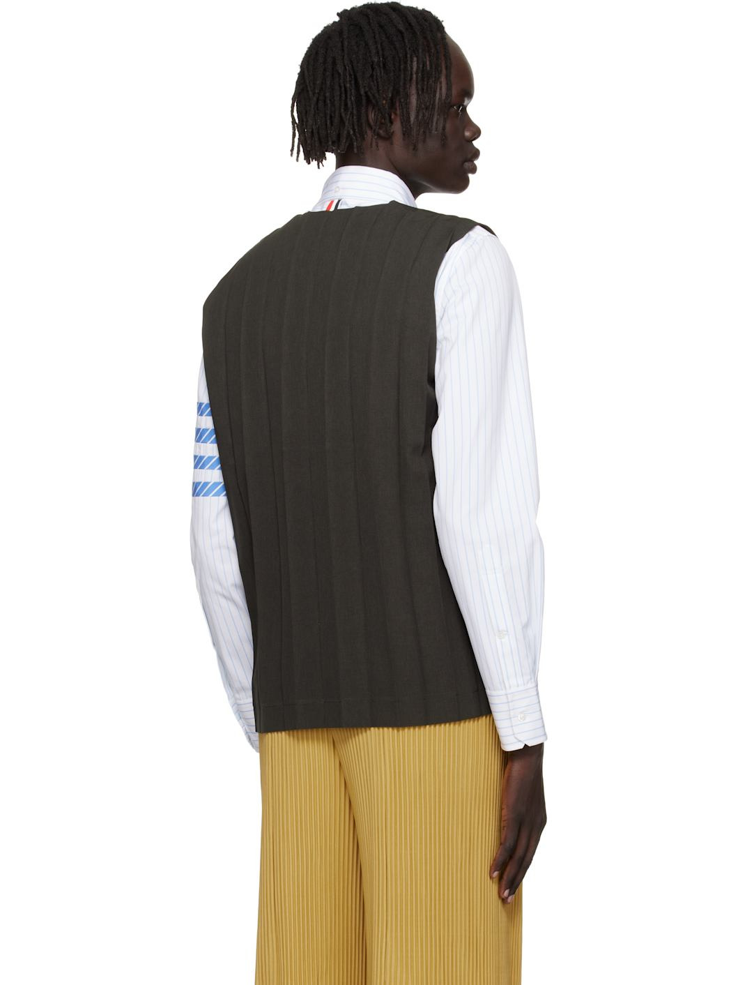 Brown Edge Ensemble Vest - 3