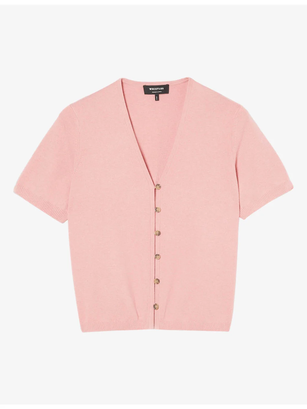 V-Neck Short-Sleeve Cotton-Blend Top - 1