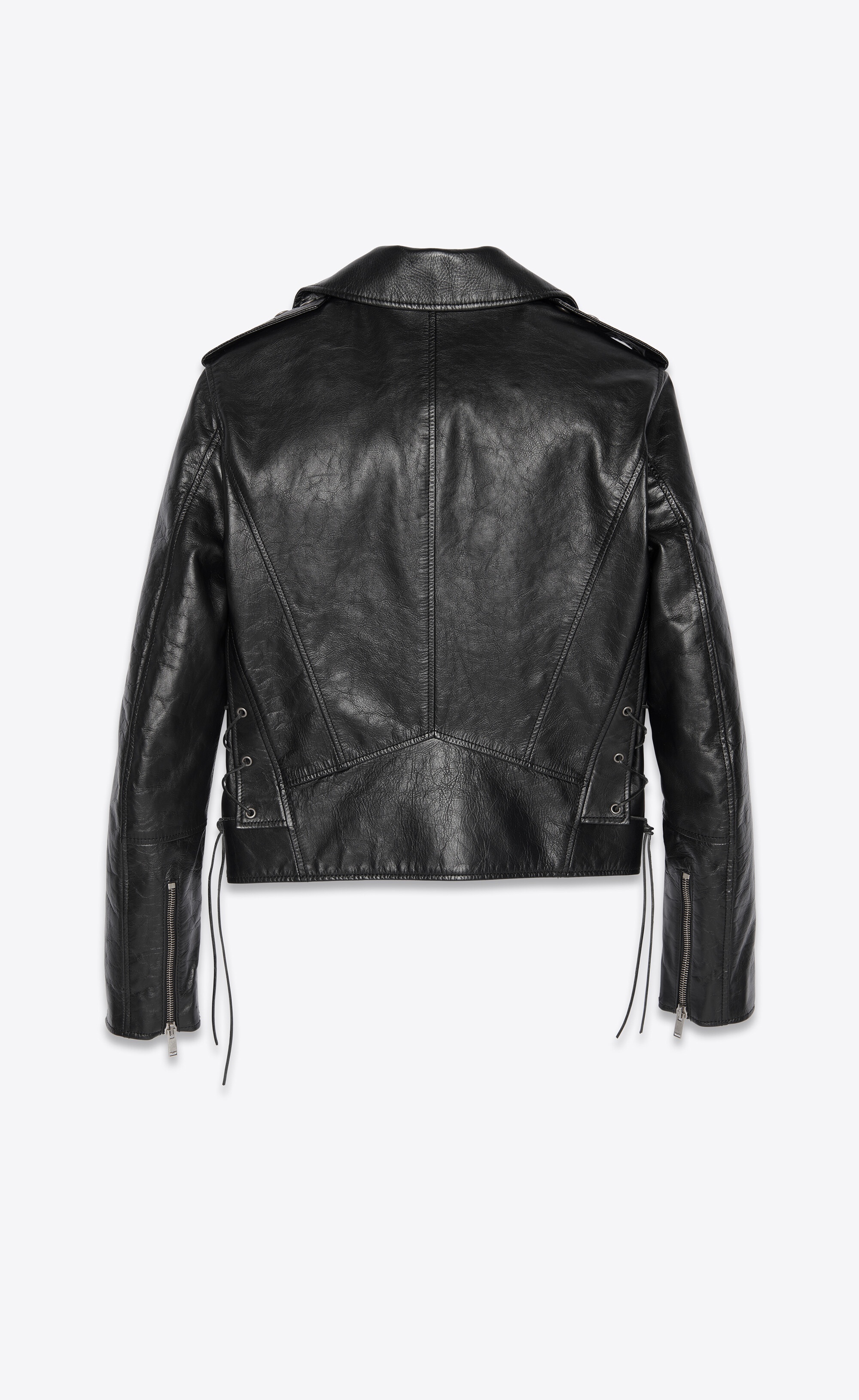 motorcycle jacket in aged leather with studs - 3