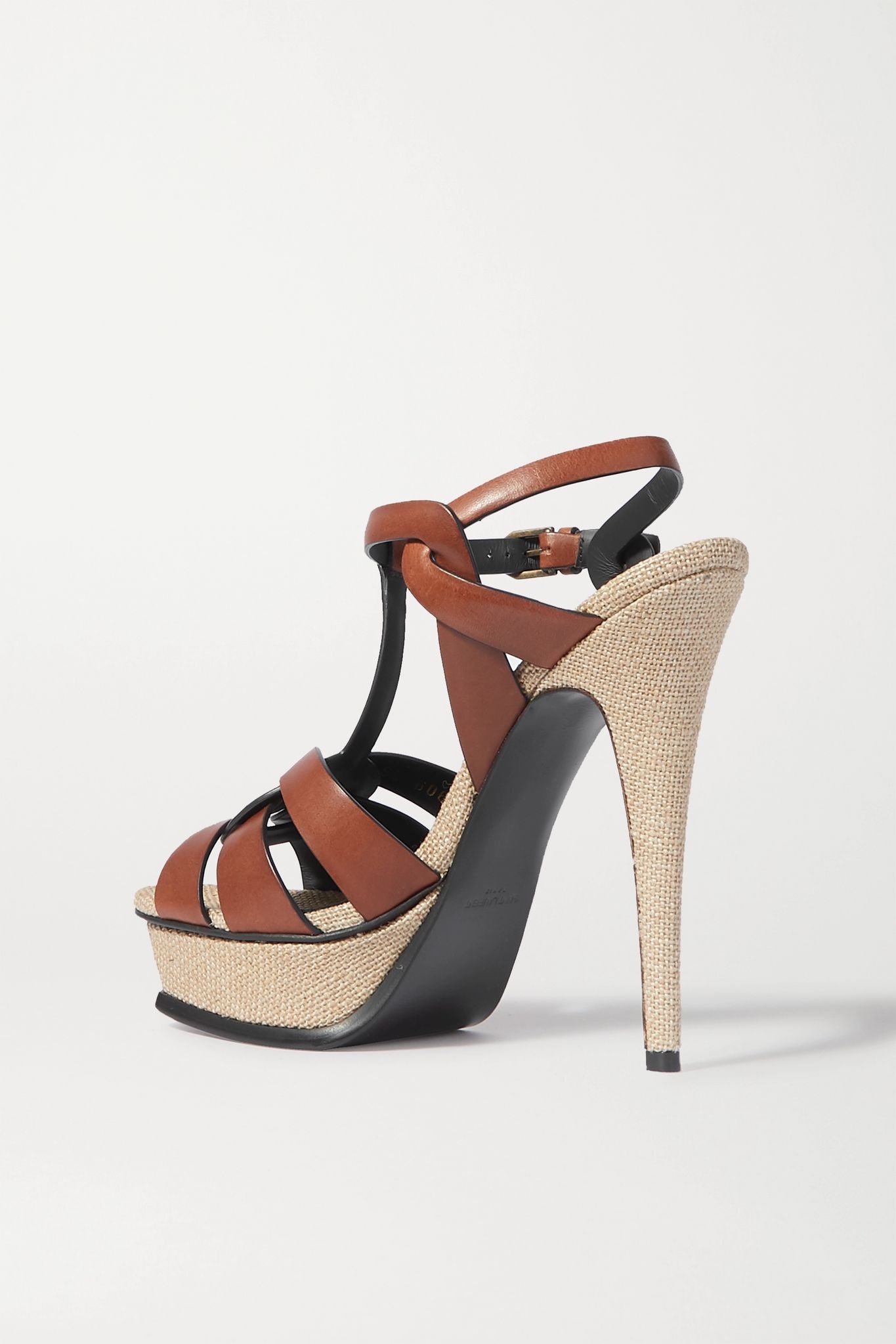 Tribute woven leather platform sandals - 4