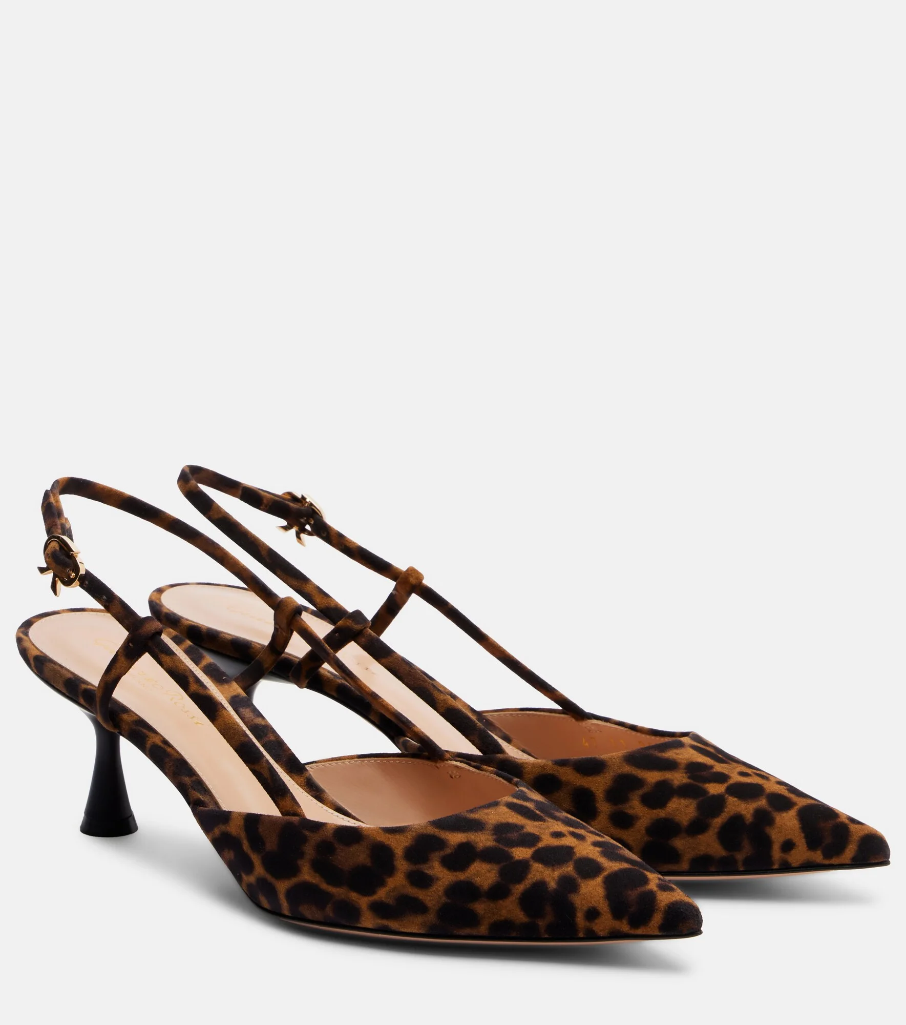 Ascent leopard-print suede slingback pumps - 1