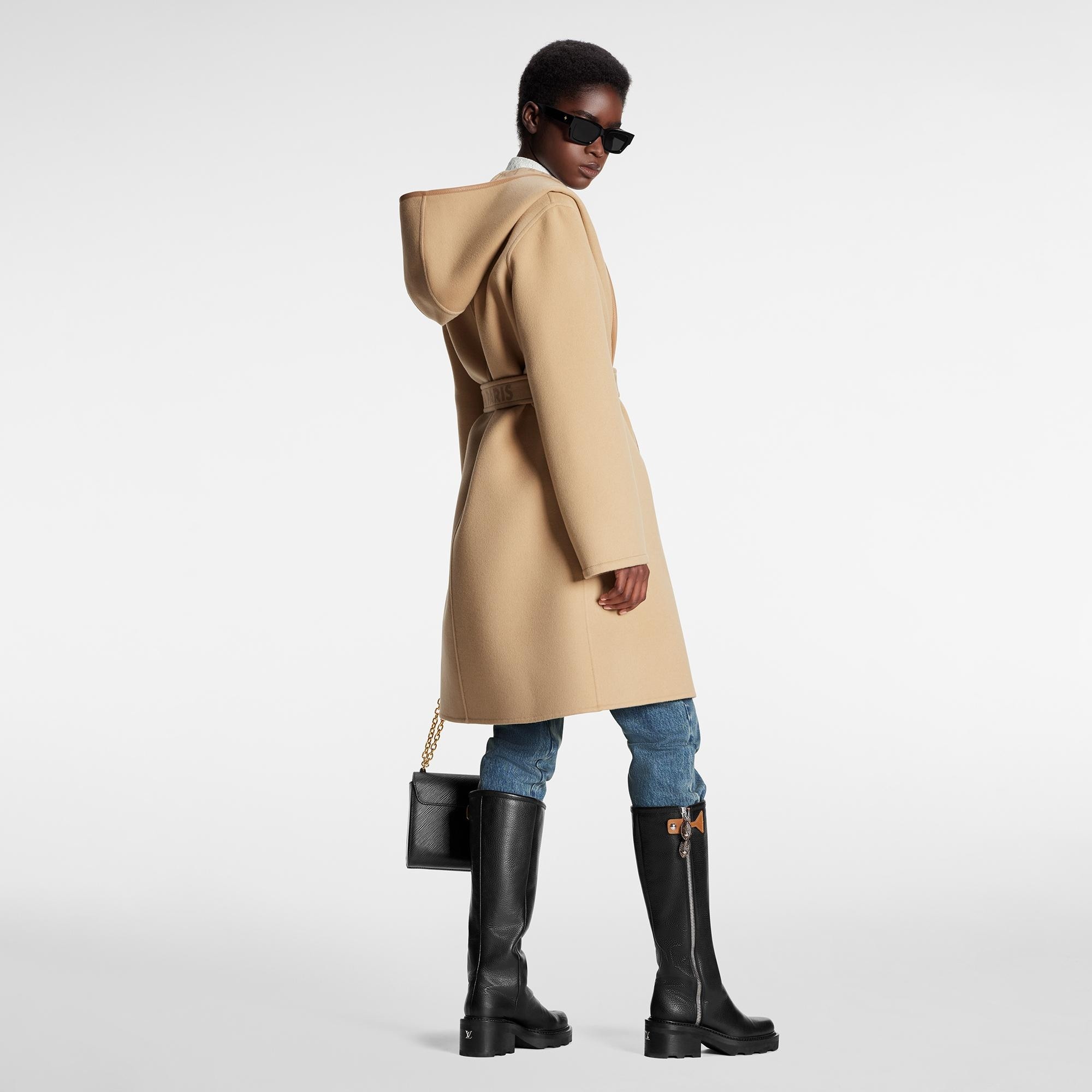 Signature Double Face Hooded Wrap Coat - 3