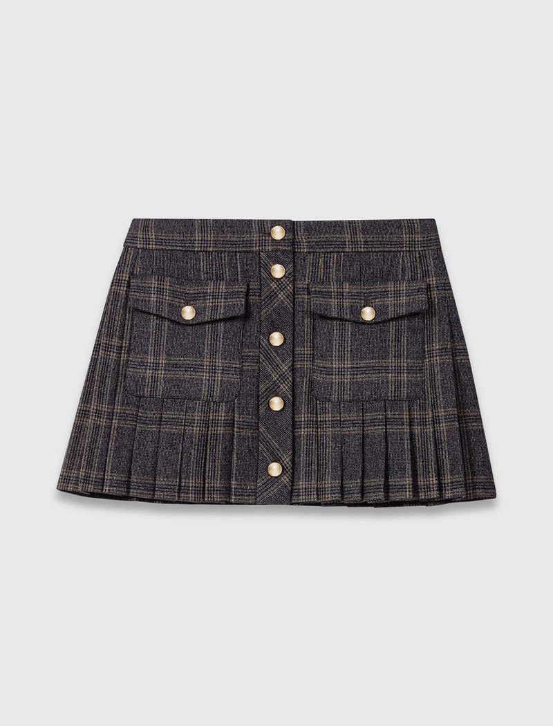 Short pleated checked skirt 1