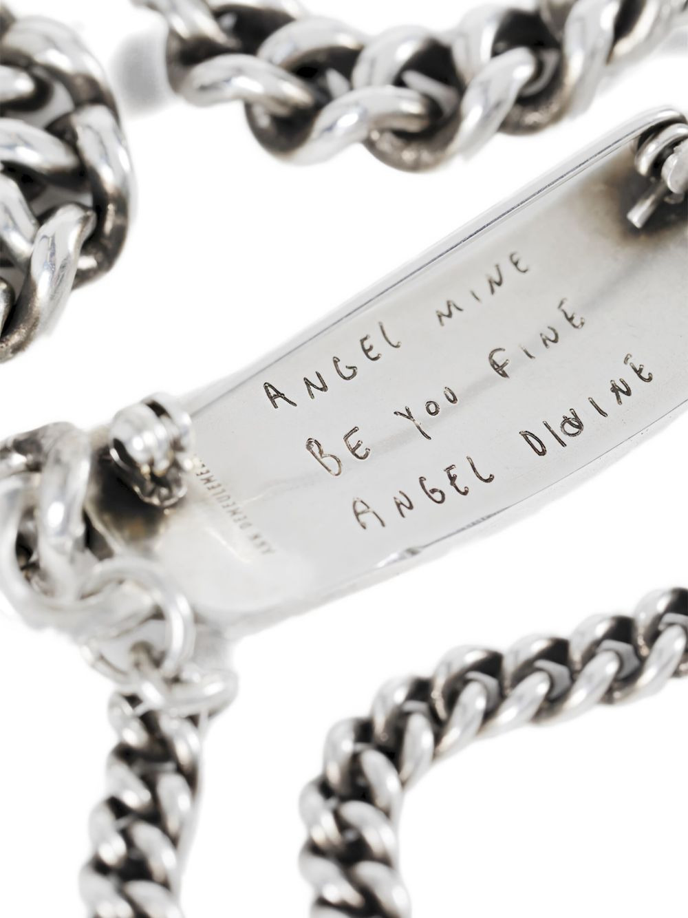 engraved-plaque silver bracelet - 3
