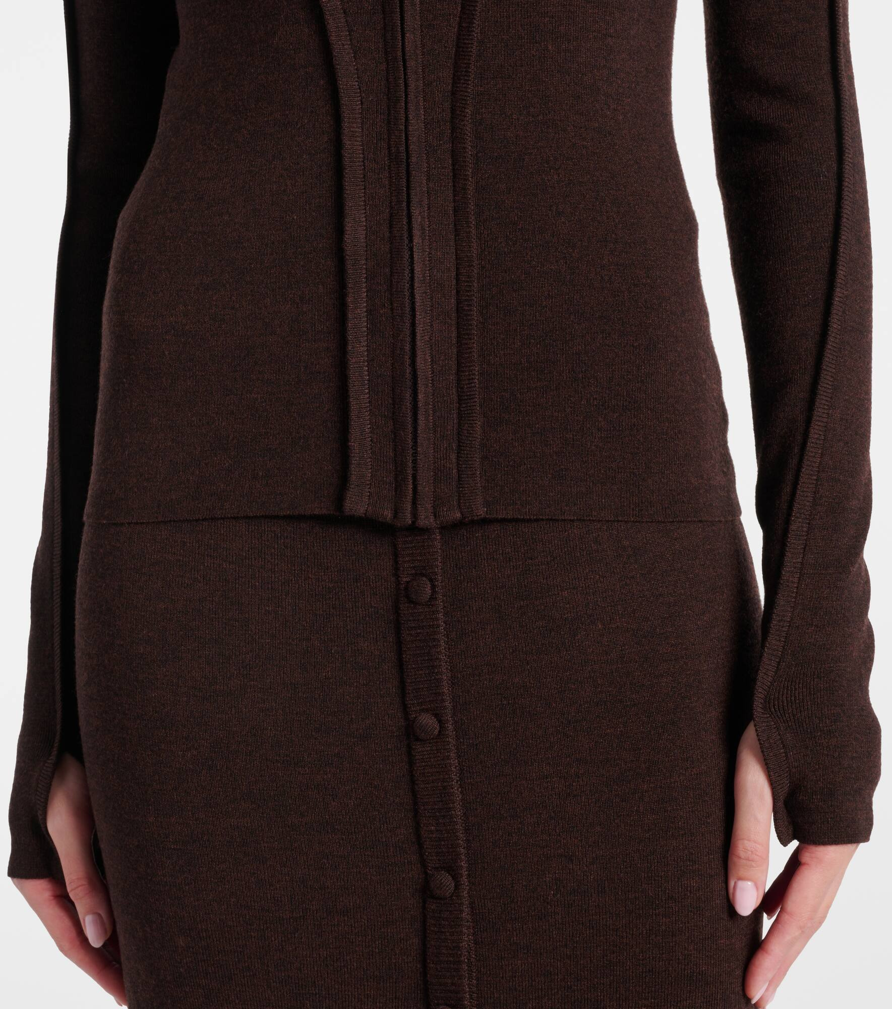 Wool-blend jersey zip-up hoodie - 5