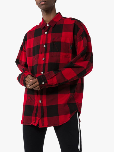 mastermind JAPAN skull-print check shirt outlook