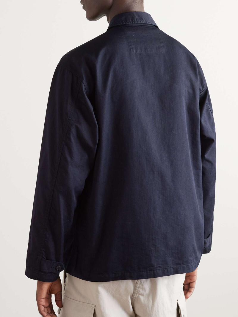 Indigo-Dyed Cotton-Blend Cargo Shirt 4