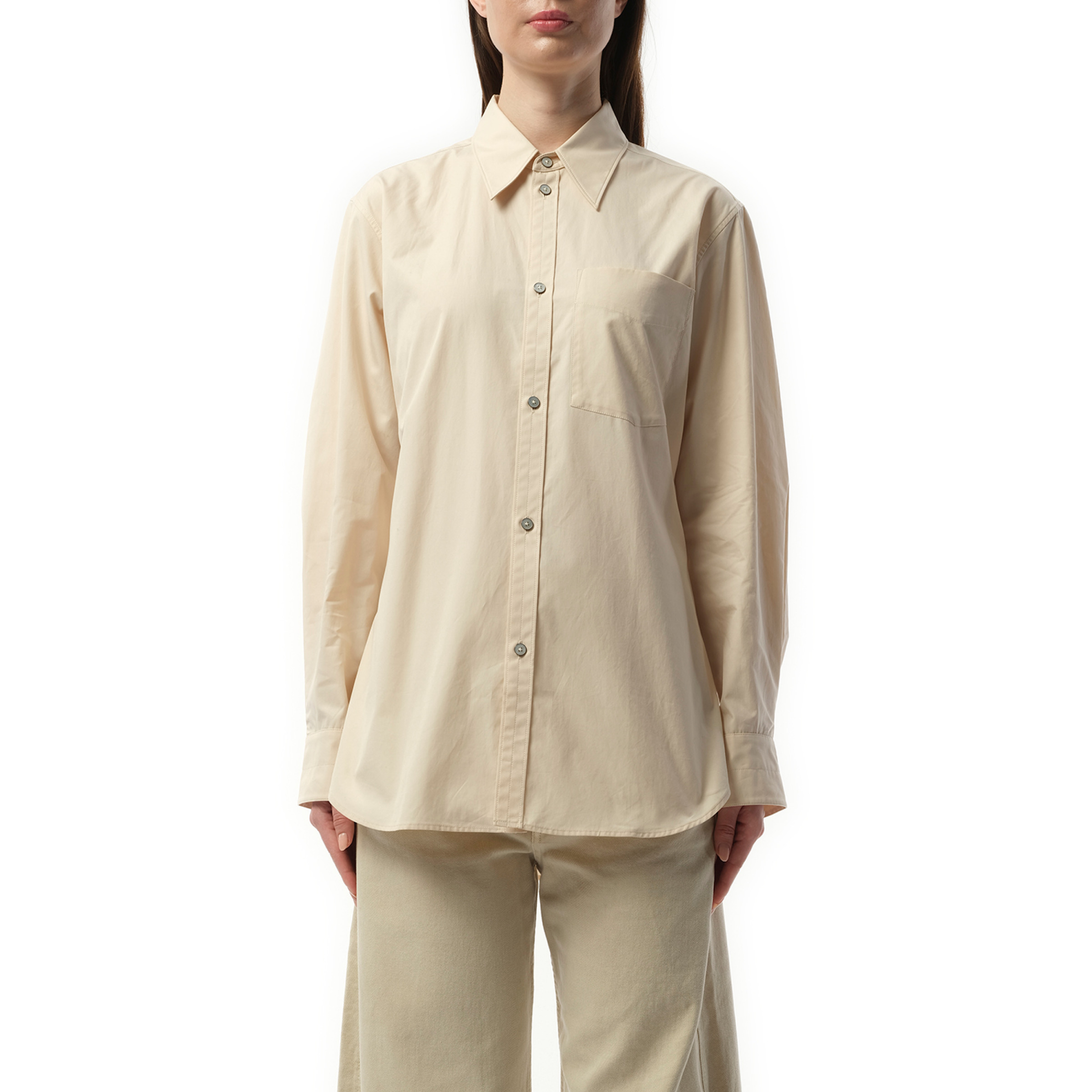 Fitted Shirt in Light Cream - 1