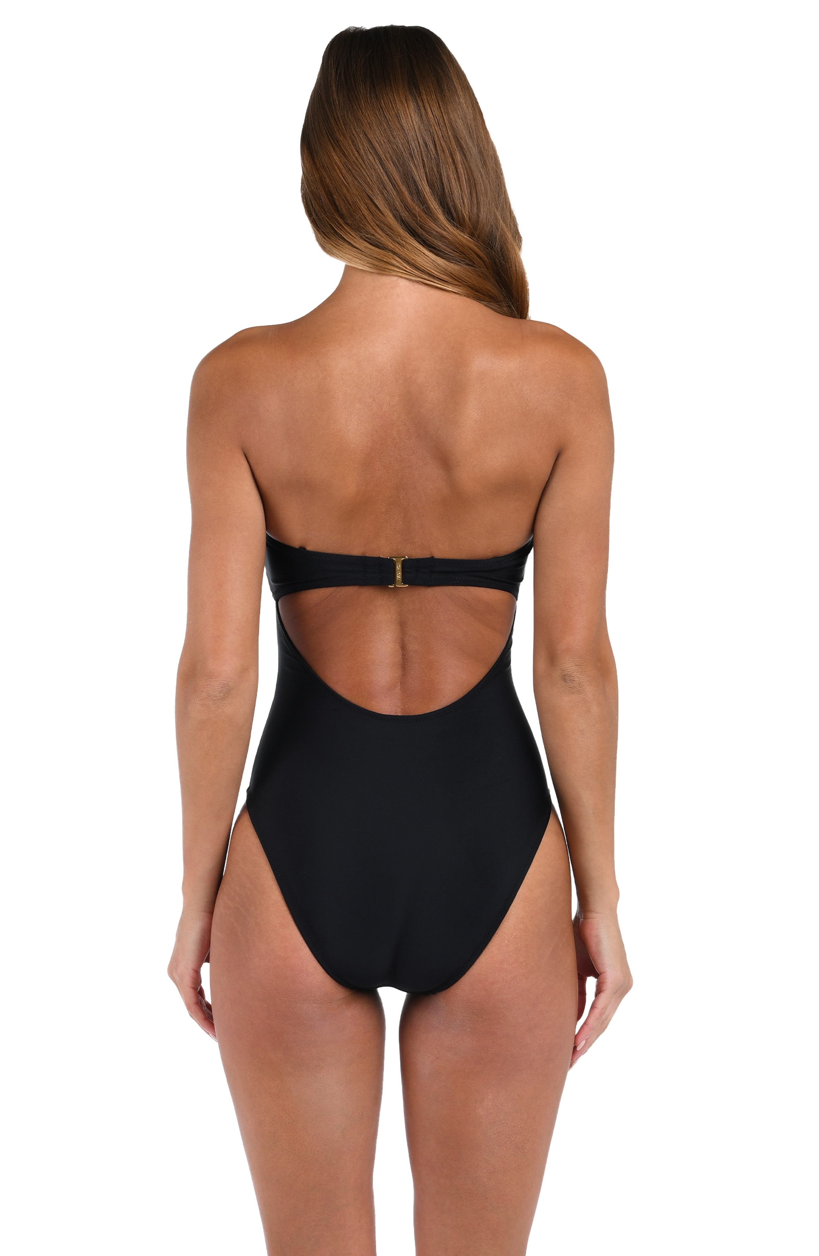 L'AGENCE Emilia Bandeau One-Piece Swimsuit in Black at Nordstrom - 5