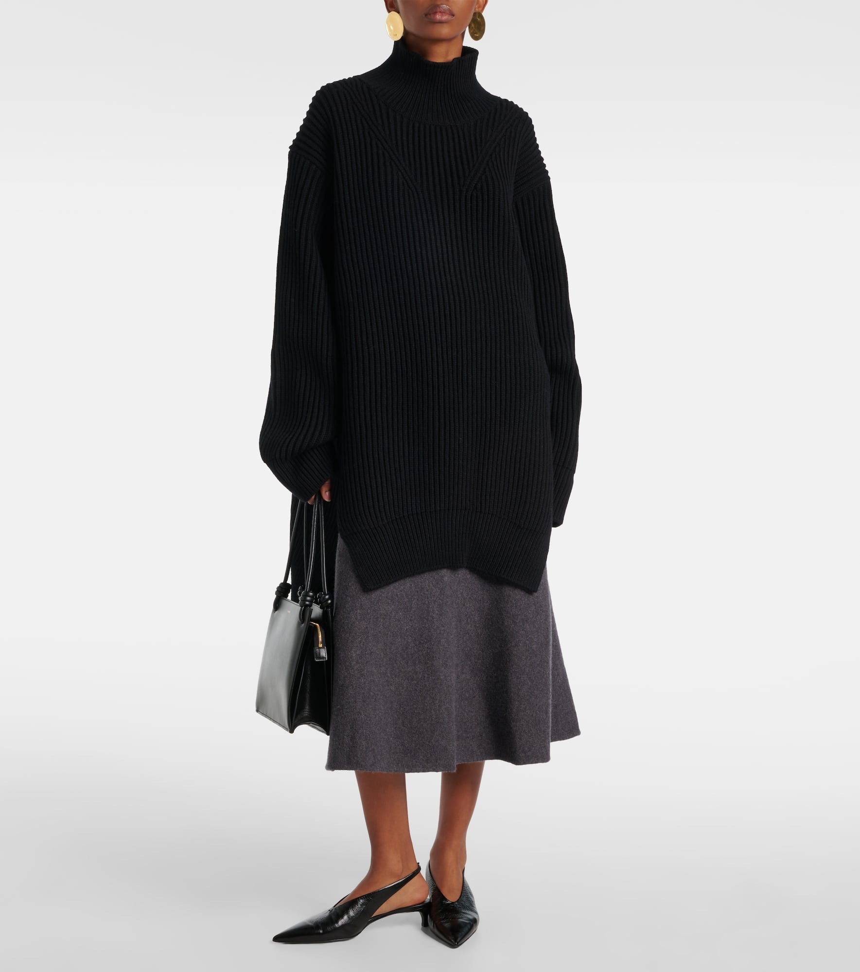 Ribbed-knit wool turtleneck sweater - 2