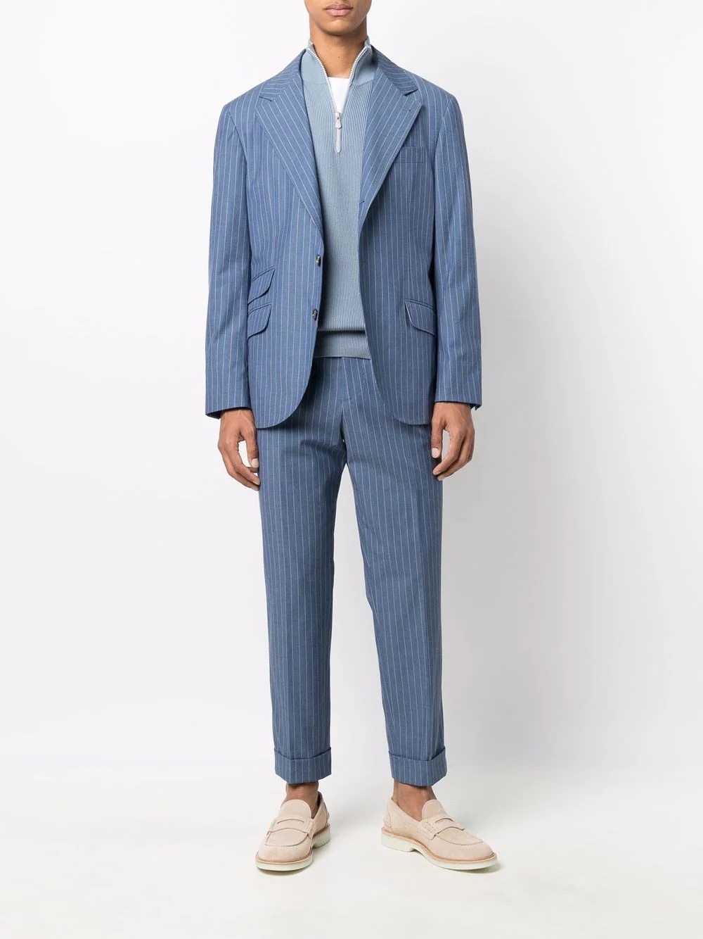 pinstripe-pattern straight trousers - 2