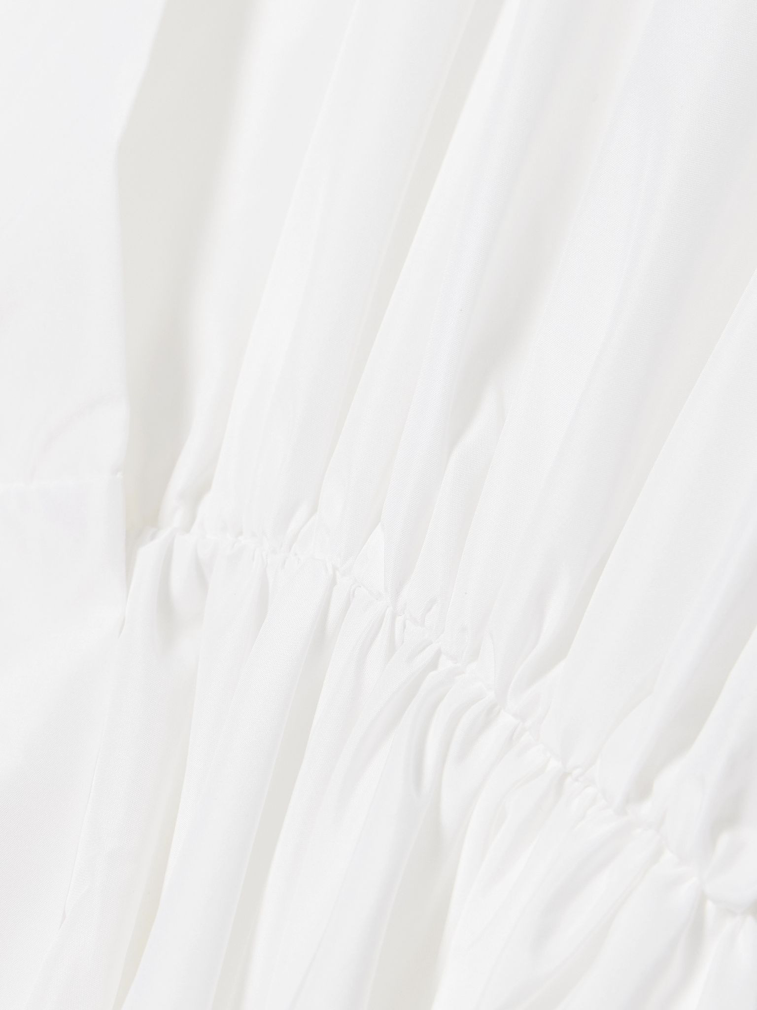 Belted pleated poplin gown White - 4