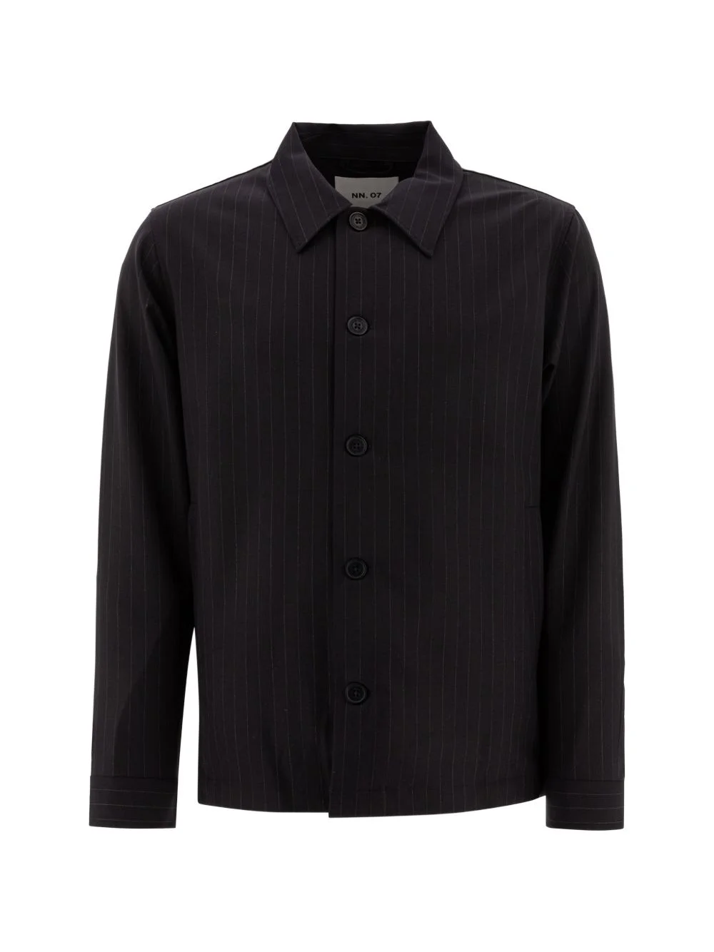 stripe-pattern shirt jacket - 1