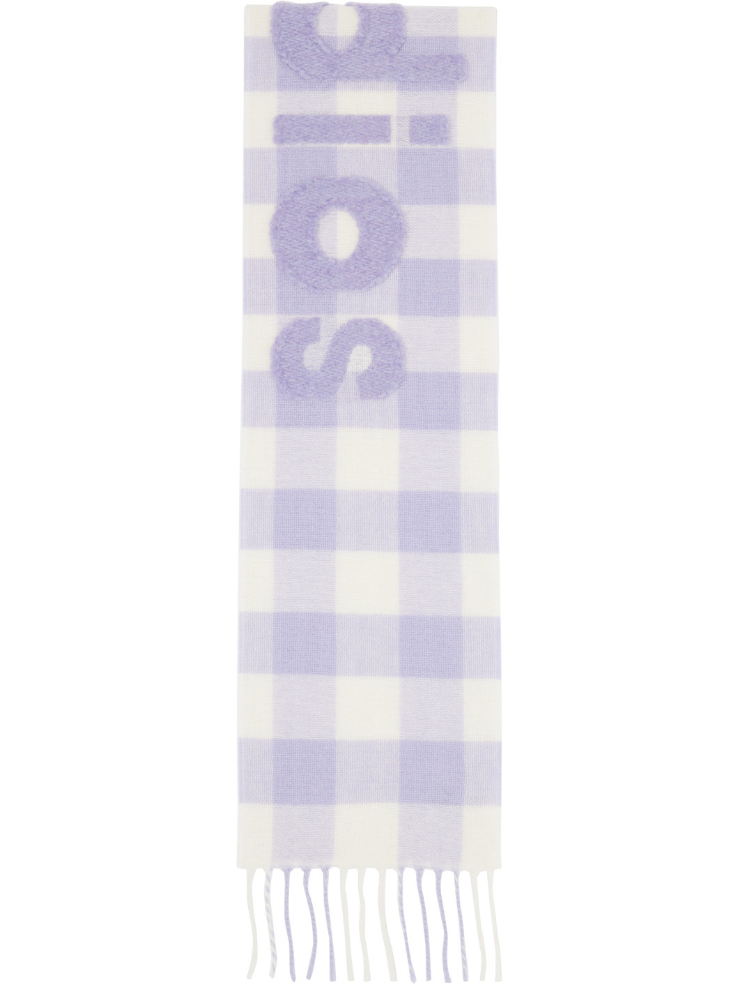 Purple & White Check Logo Scarf - 2