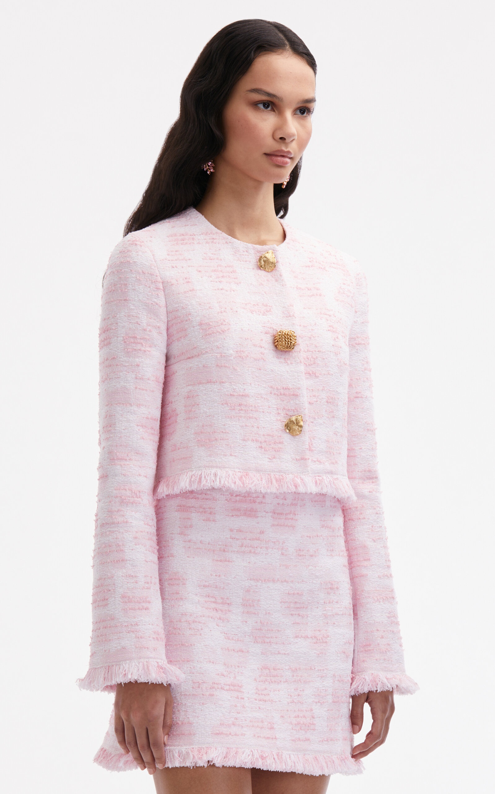 Textured Tweed Mini Skirt light pink - 4