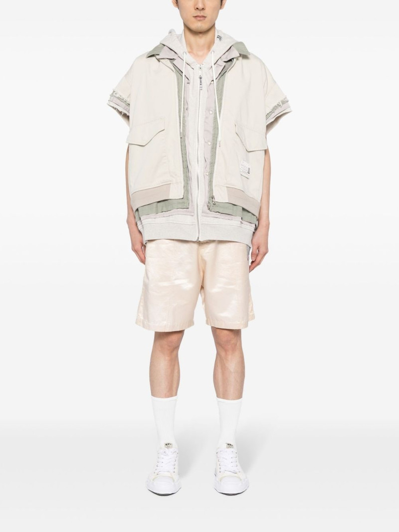 Maison MIHARAYASUHIRO logo-tag satin shorts outlook