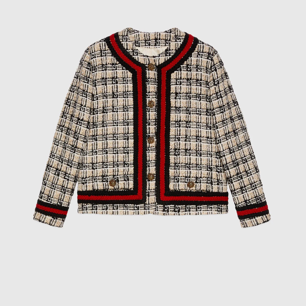 Square G check tweed jacket - 1