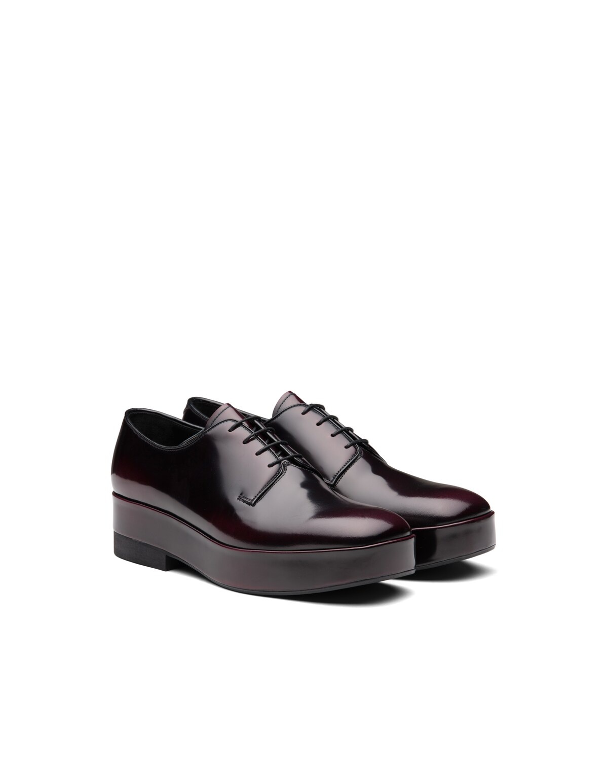 Brushed leather laced derby shoes - 1