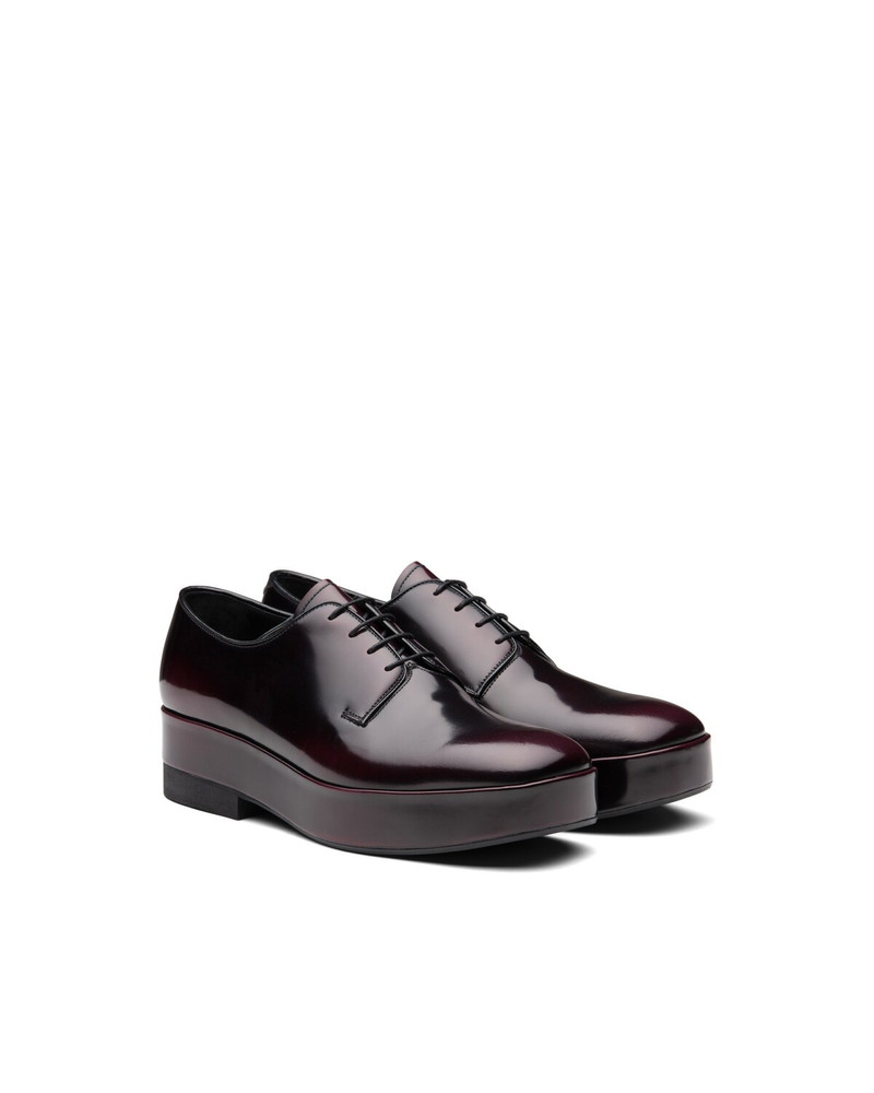 Brushed leather laced derby shoes 2