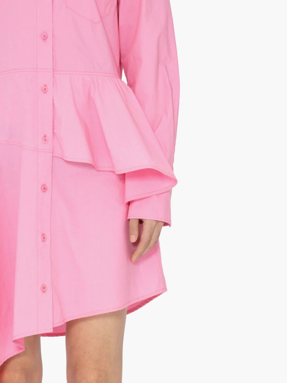 ASYMMETRIC PEPLUM SHIRT DRESS - 5