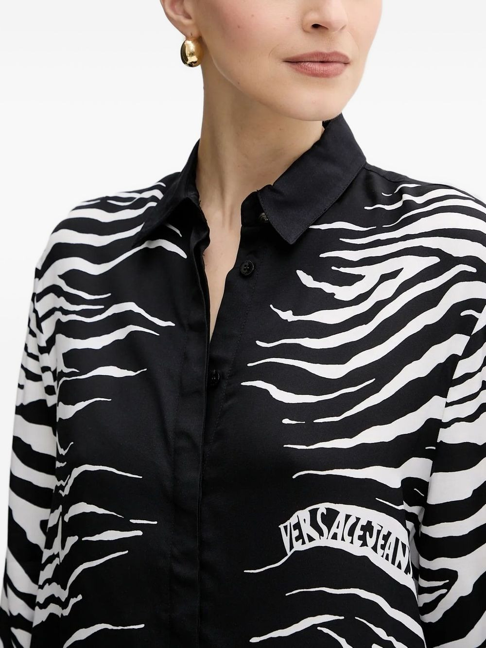 zebra-print shirt - 4