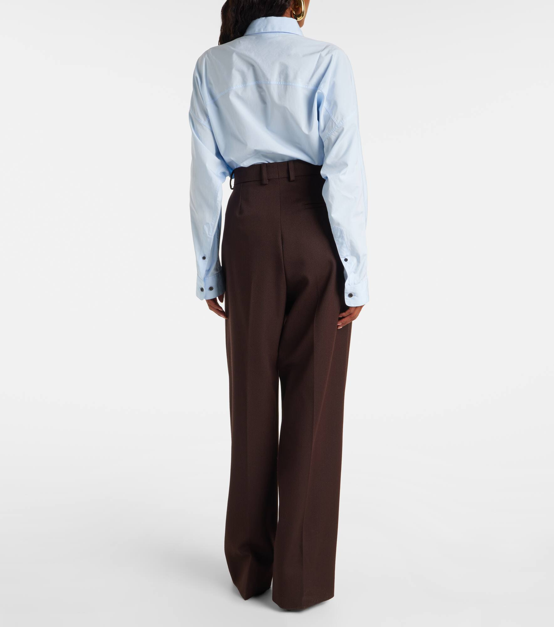 High-rise wool wide-leg pants - 3