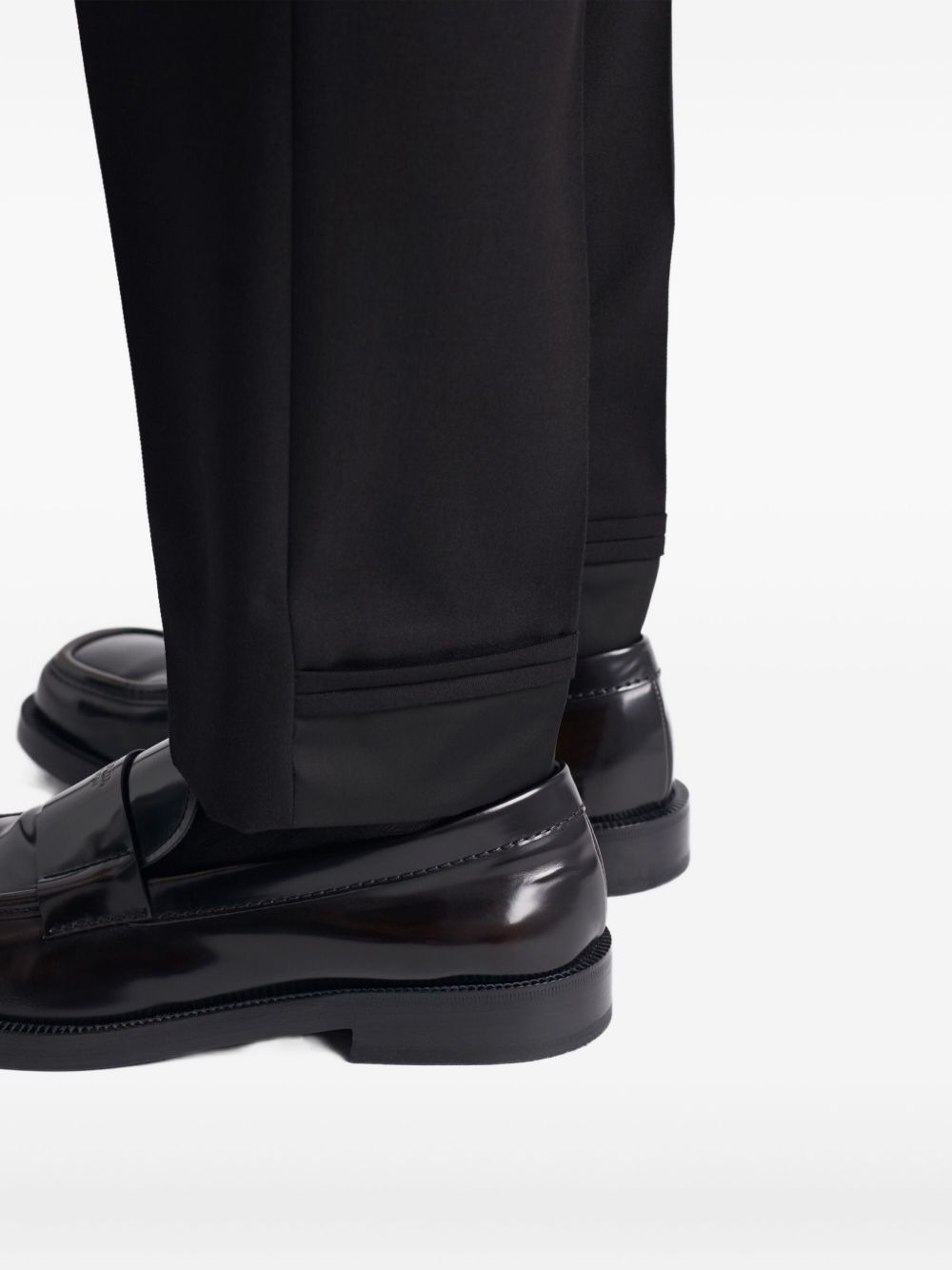 triangle-logo wool trousers - 5