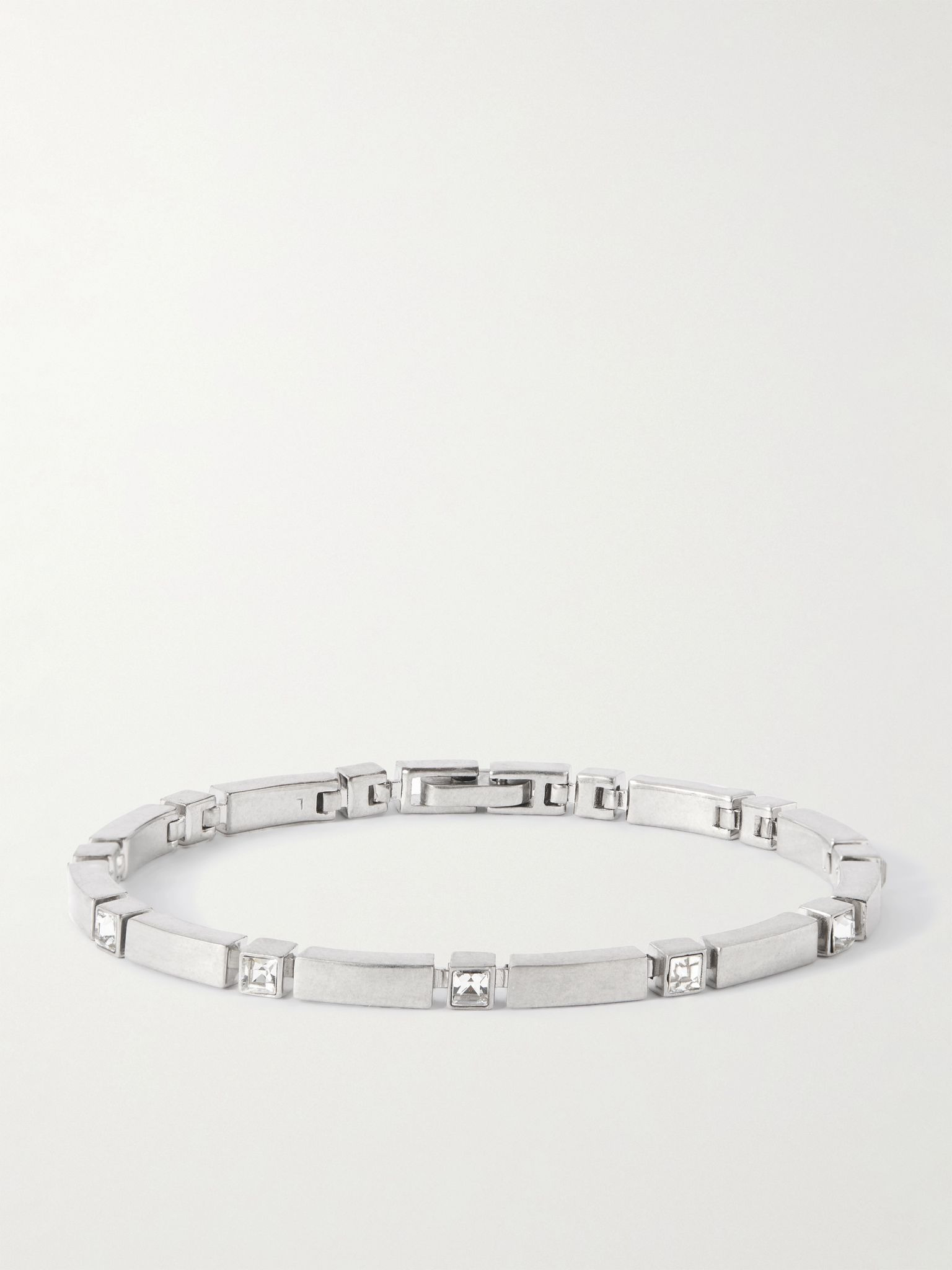 Crystal-Embellished Silver-Tone Bracelet Silver - 1