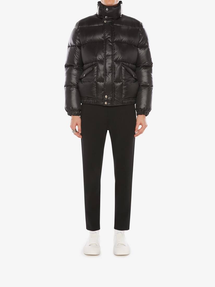 Mcqueen Graffiti Puffer Jacket in Black - 2