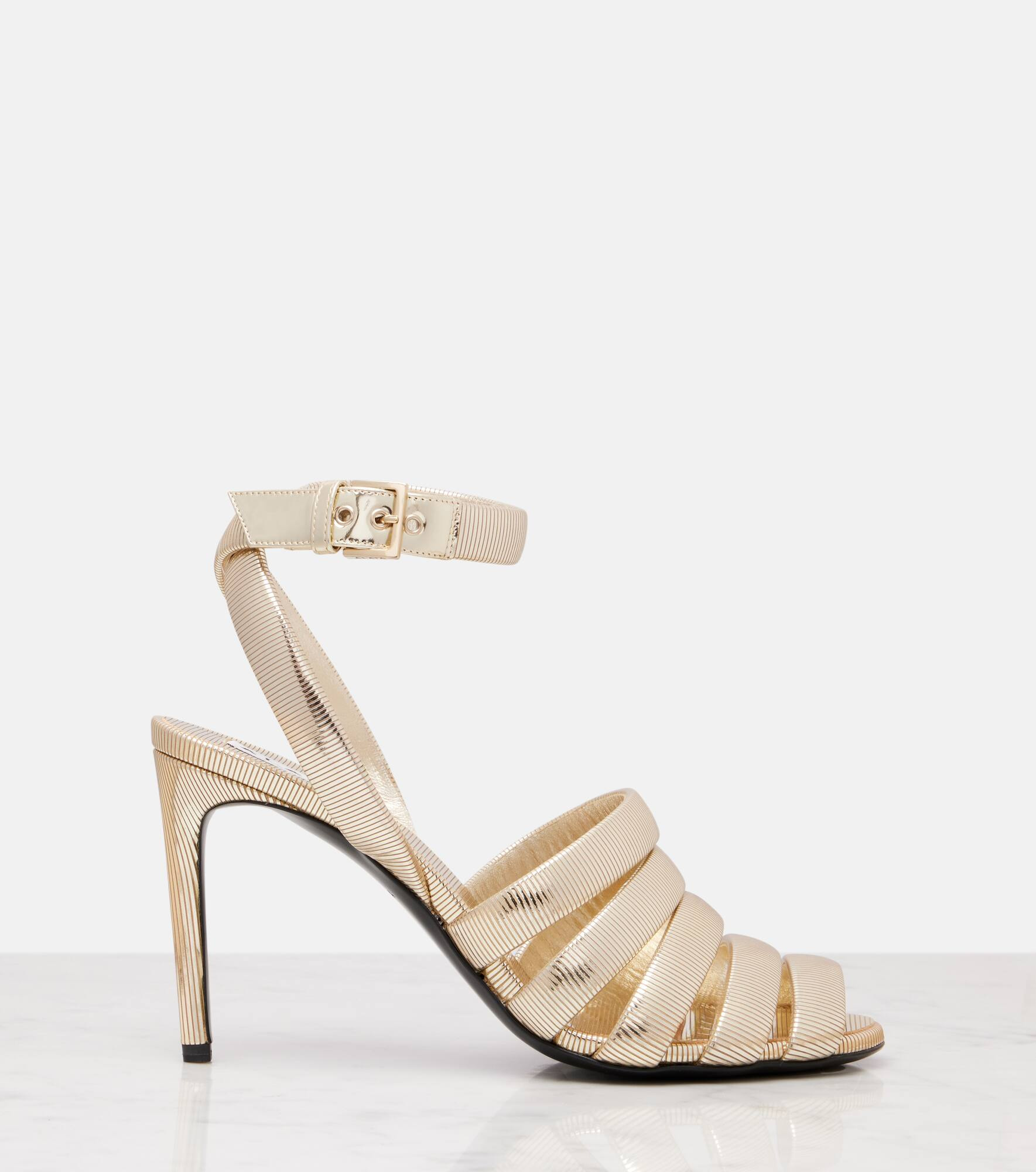 Strappy 90 leather sandals - 4