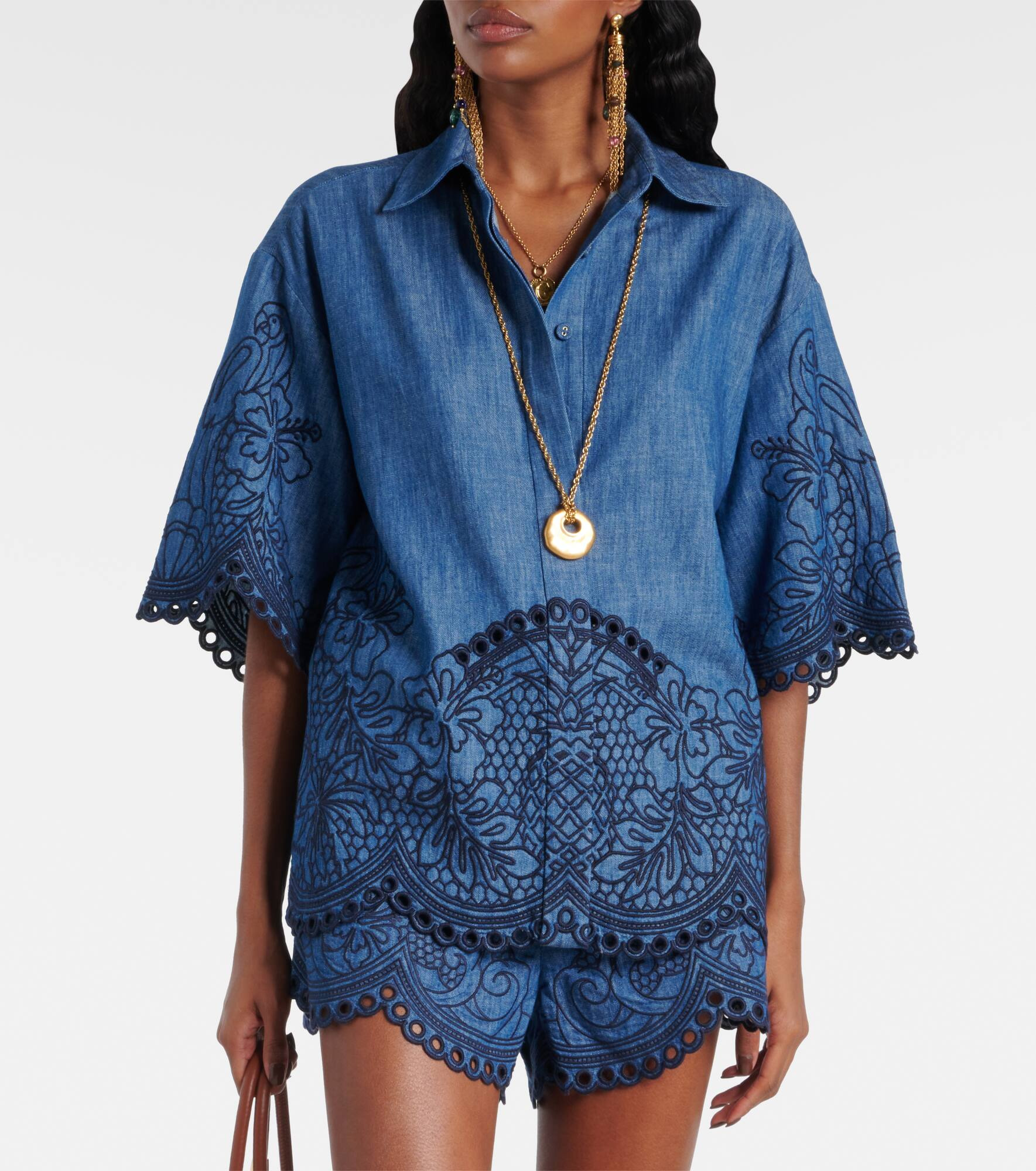 Coco embroidered denim shirt - 6