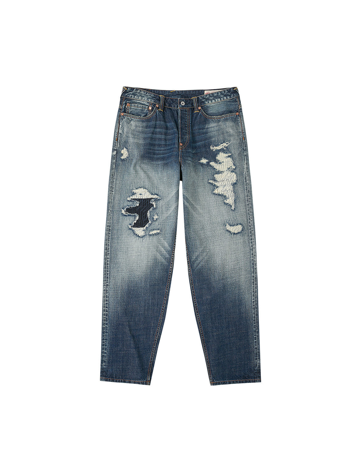 Washed Distressed Daicock Relax Straight Fit Jeans #2030 - 2