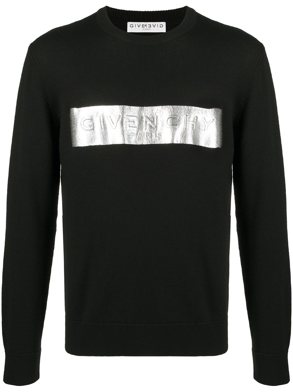 metallic logo-print jumper - 1