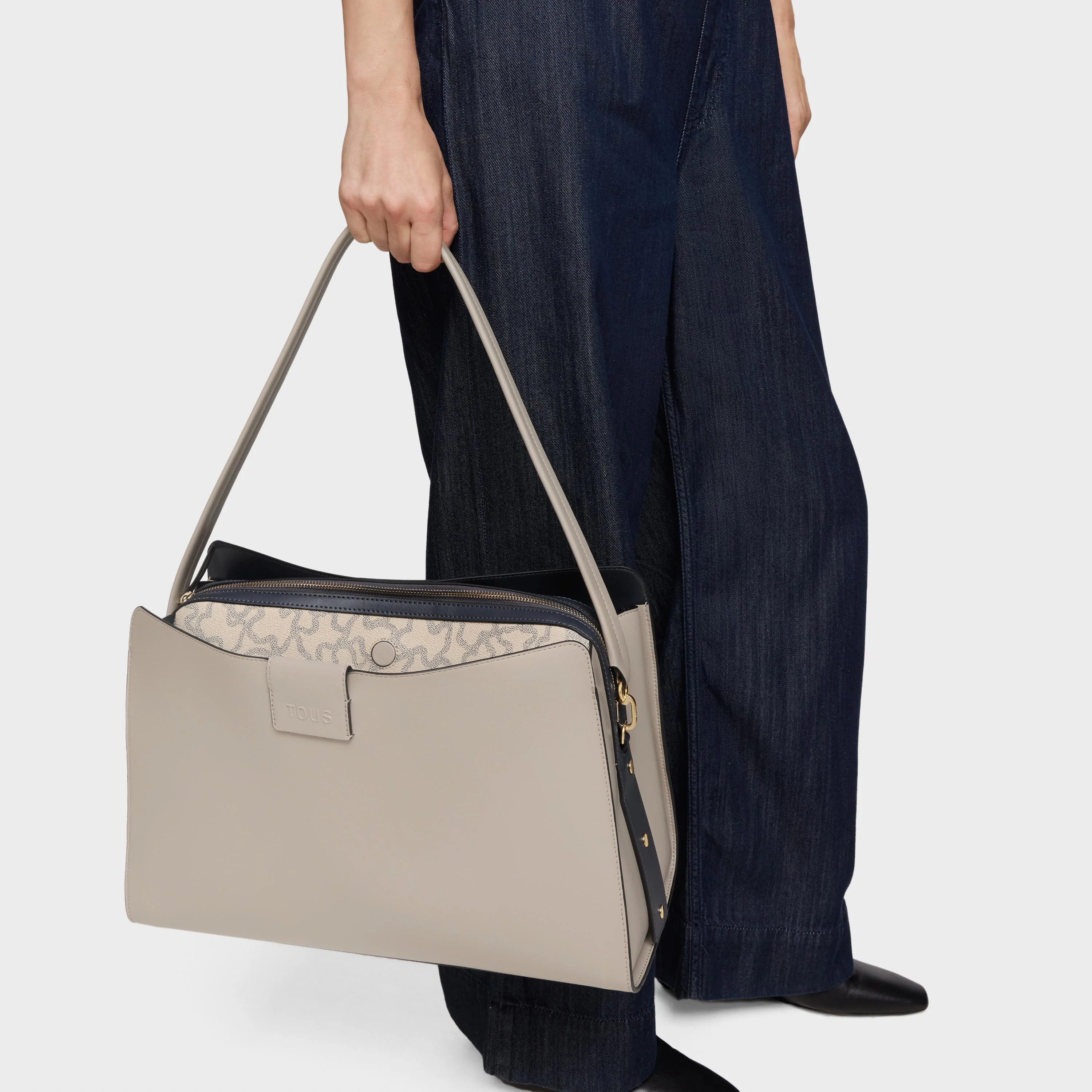 Large taupe-colored City bag TOUS Kaos Icon - 1