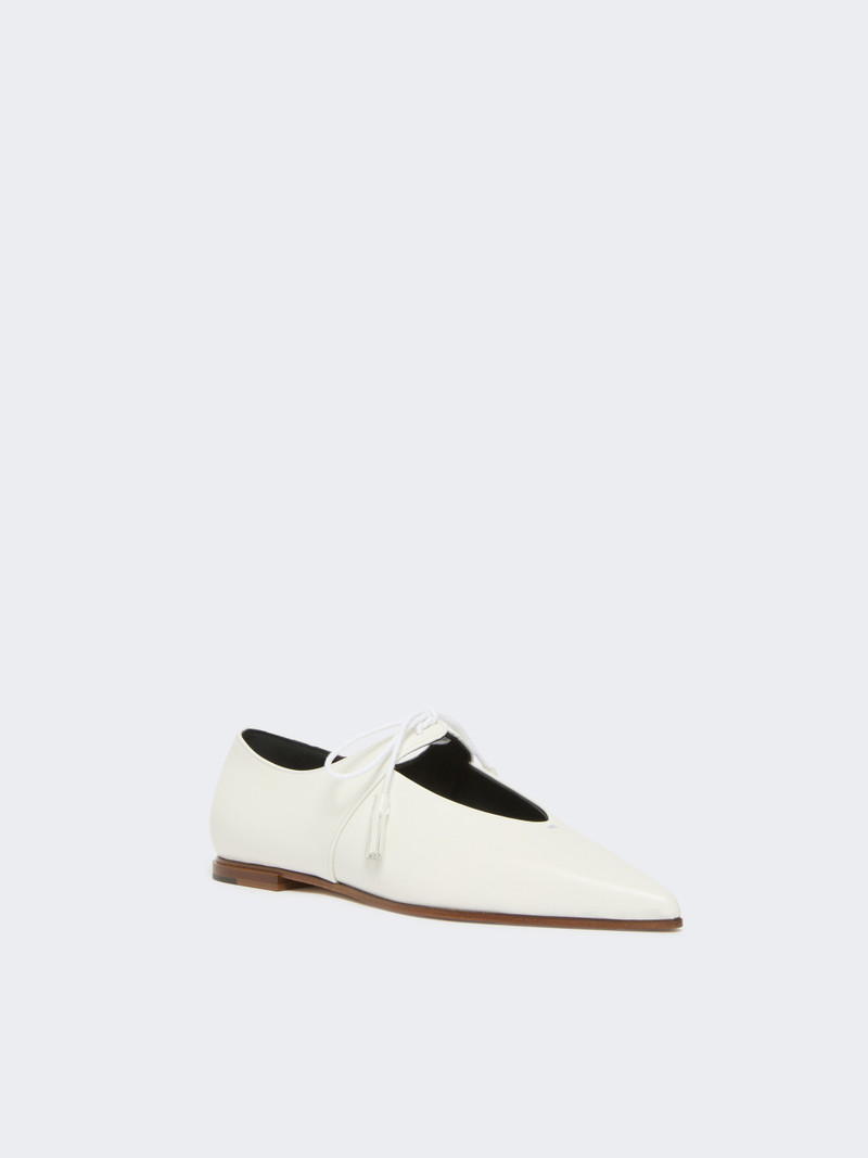 Max Mara LACEUP Smooth leather ballet flats outlook