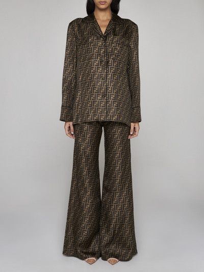 FENDI FF print silk trousers outlook