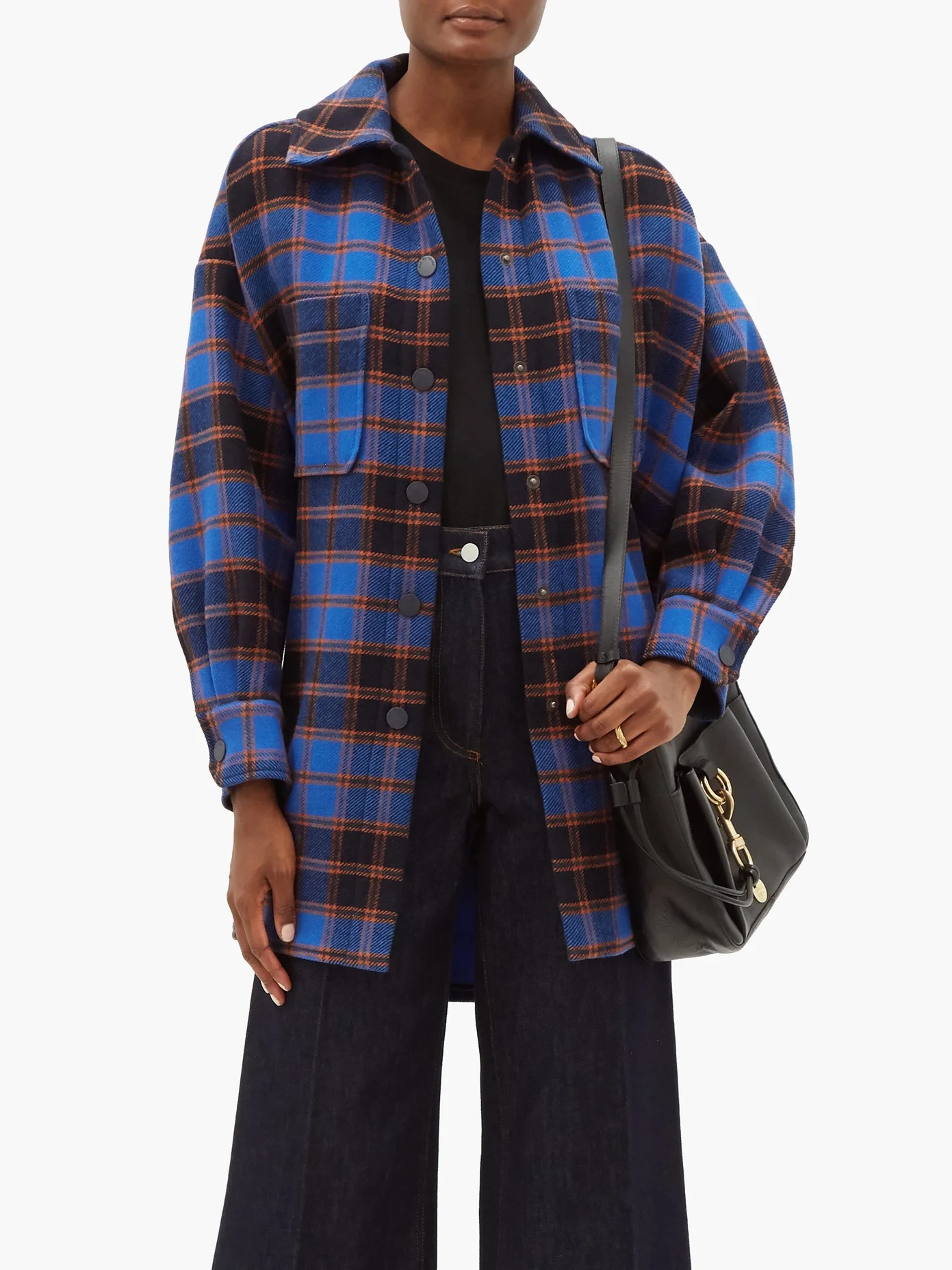 Checked wool-blend flannel shirt jacket - 2