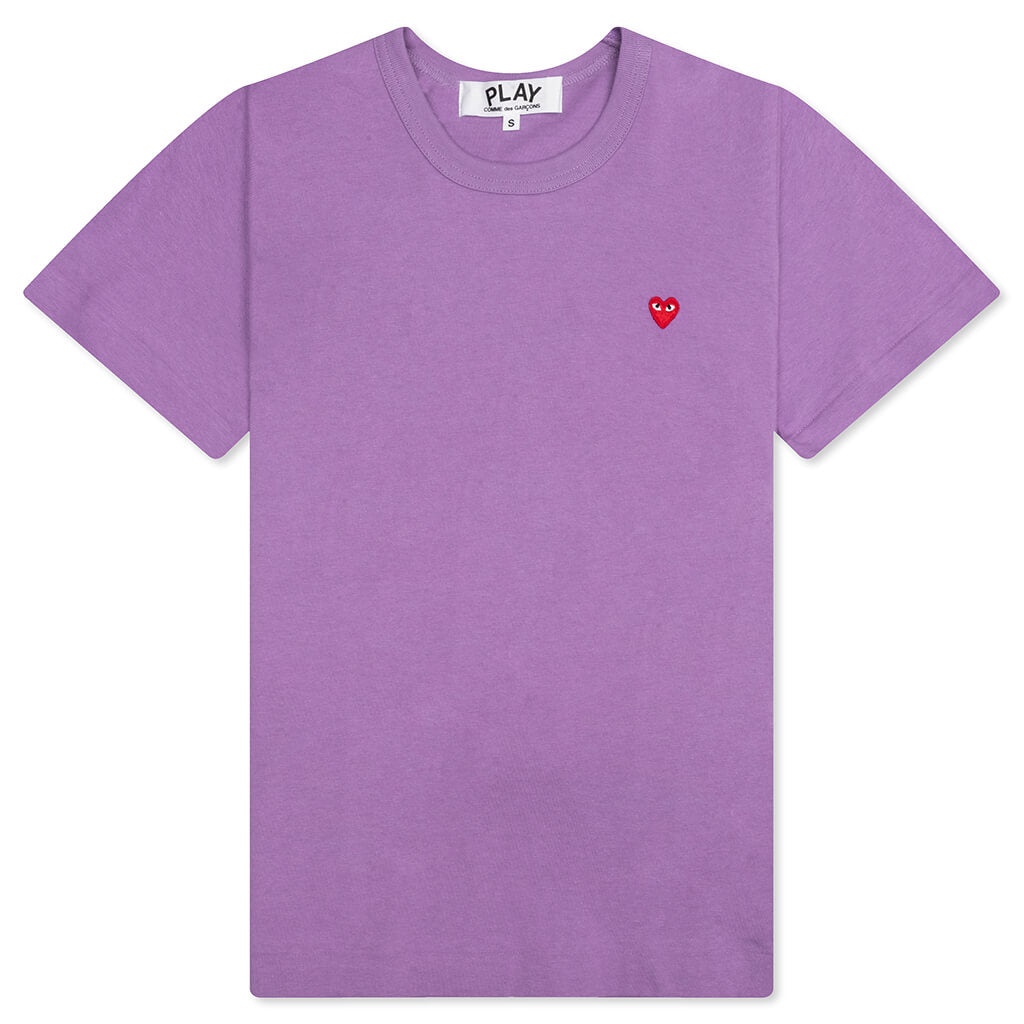 COMME DES GARCONS PLAY WOMEN'S SMALL HEART T-SHIRT - PURPLE - 1