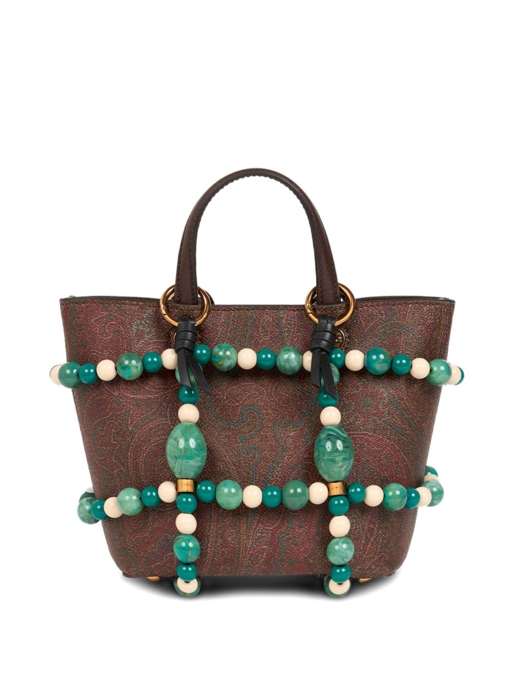 marble-embellished cage bag - 2