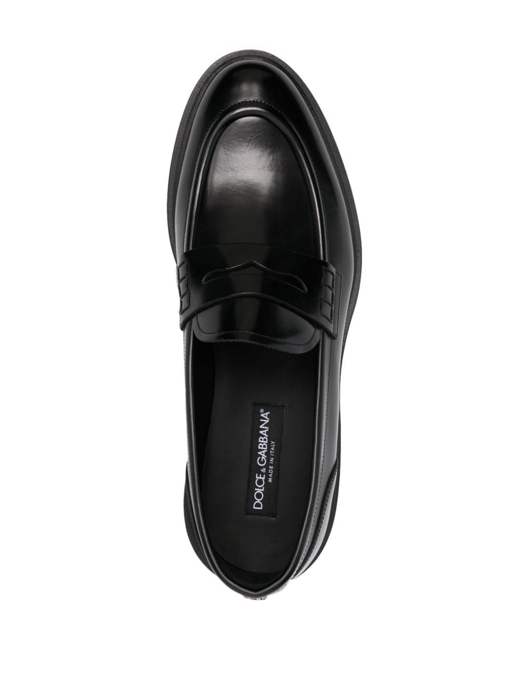 brushed leather loafers - 4