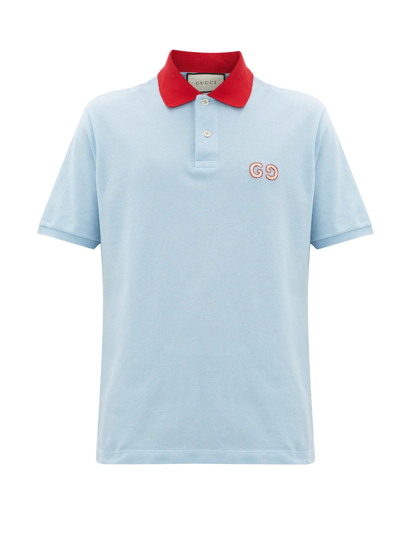 Logo-embroidered cotton-blend piqué polo shirt - 1