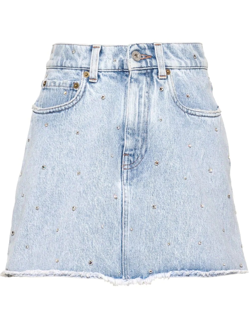 Iconic crystal-embellished denim skirt - 1