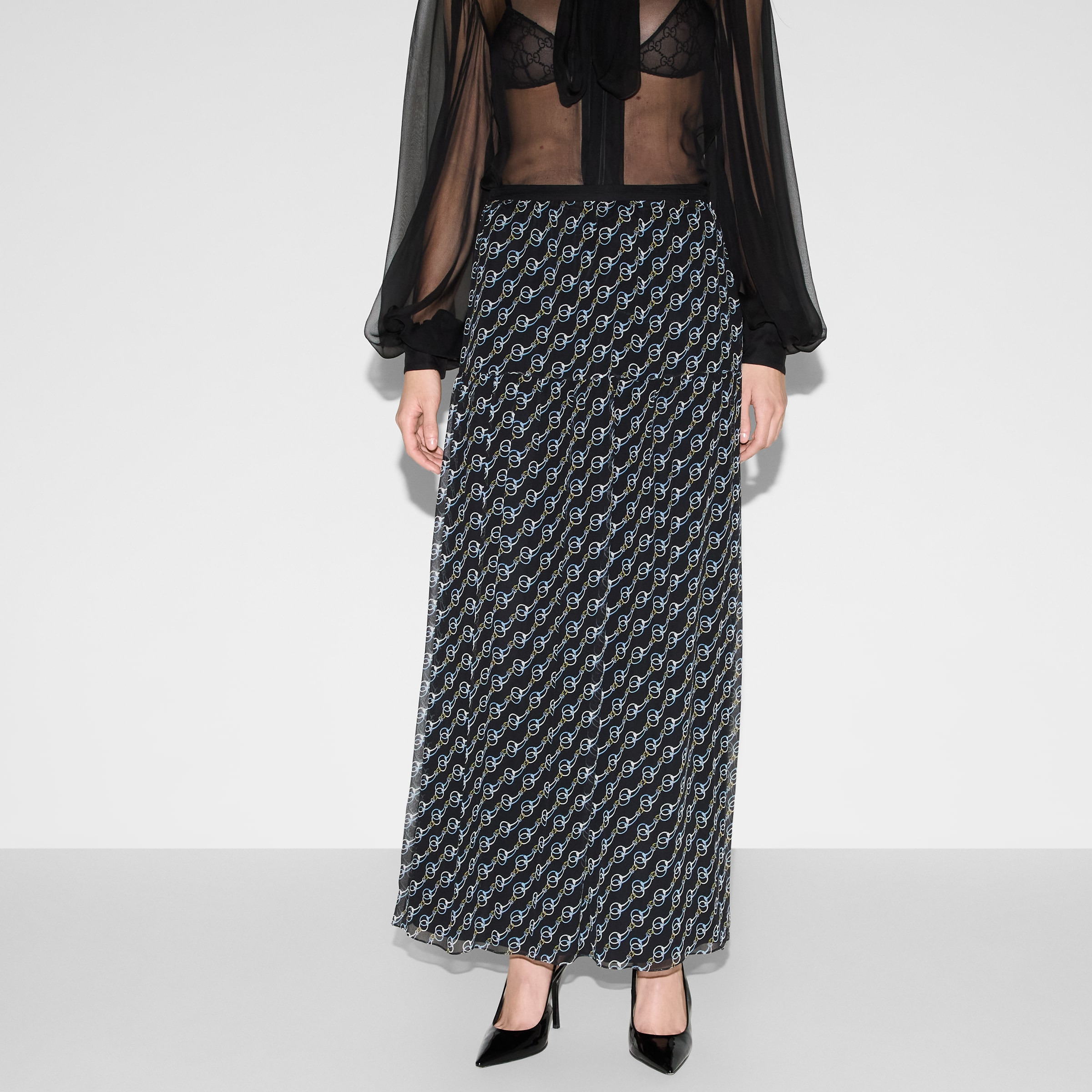Printed silk skirt - 3