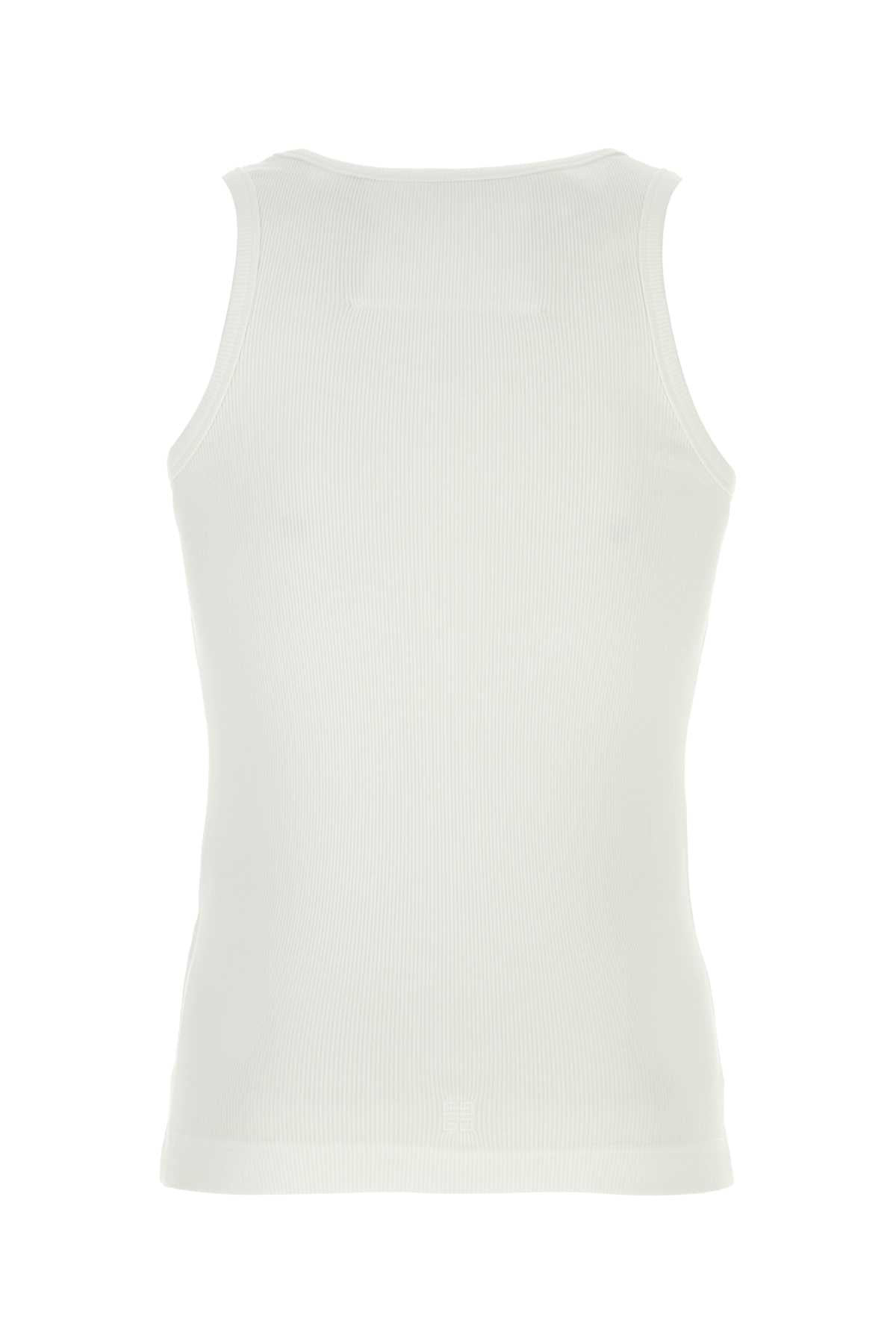 Givenchy Men White Stretch Cotton Tank Top - 2