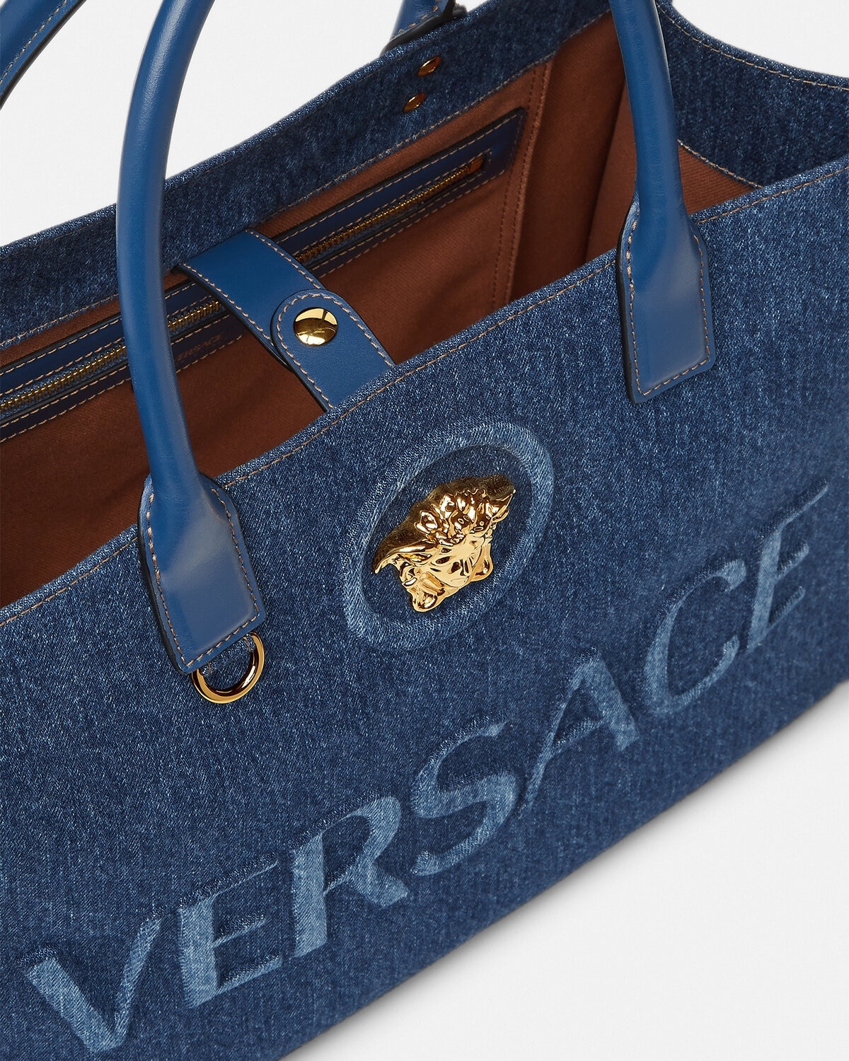 La Medusa Denim Large Tote Bag - 4